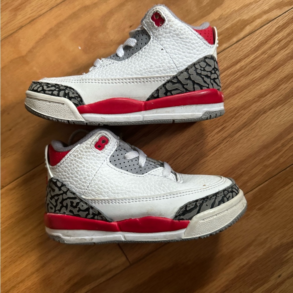 Jordan Toddler White and Red Sneakers